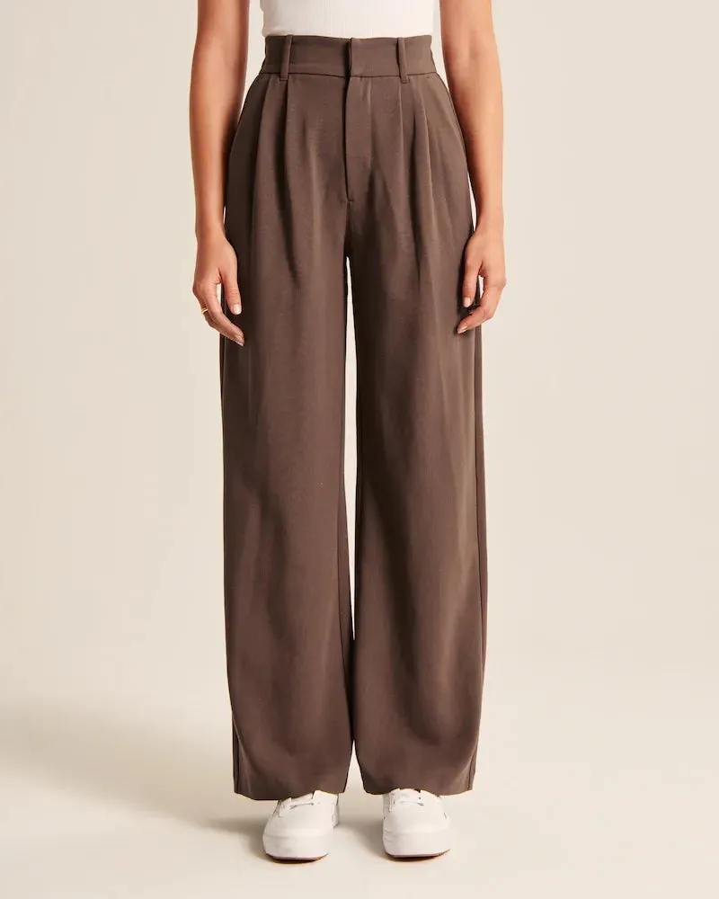 Summer 2023 Icy Tailored Crepe Wide-Leg Pants