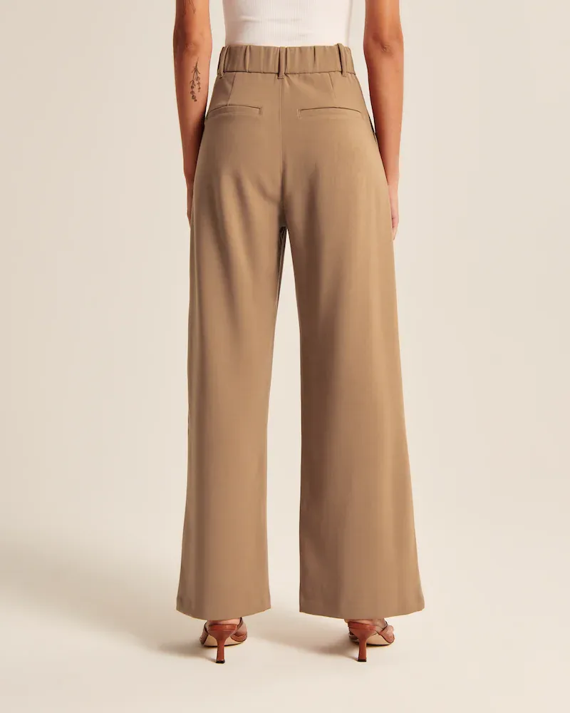 Summer 2023 Icy Tailored Crepe Wide-Leg Pants