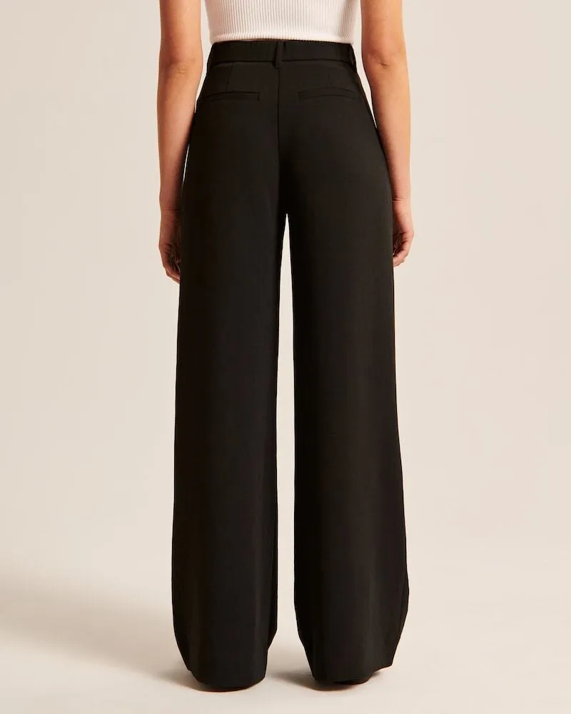 Summer 2023 Icy Tailored Crepe Wide-Leg Pants