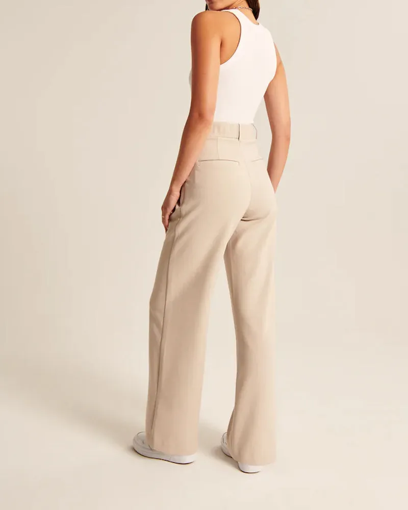 Summer 2023 Icy Tailored Crepe Wide-Leg Pants