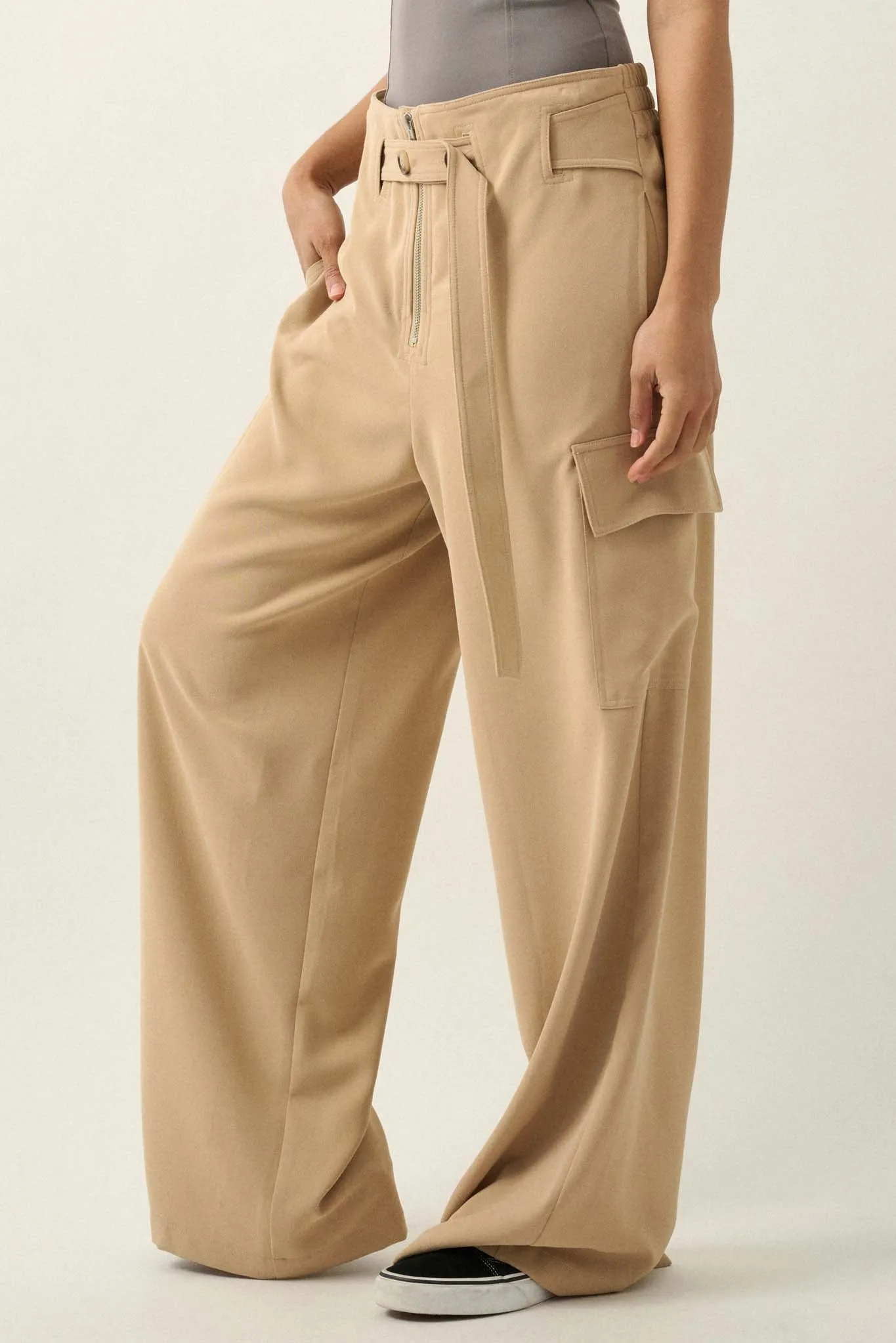 Take It in Stride Belted Wide-Leg Cargo Pants