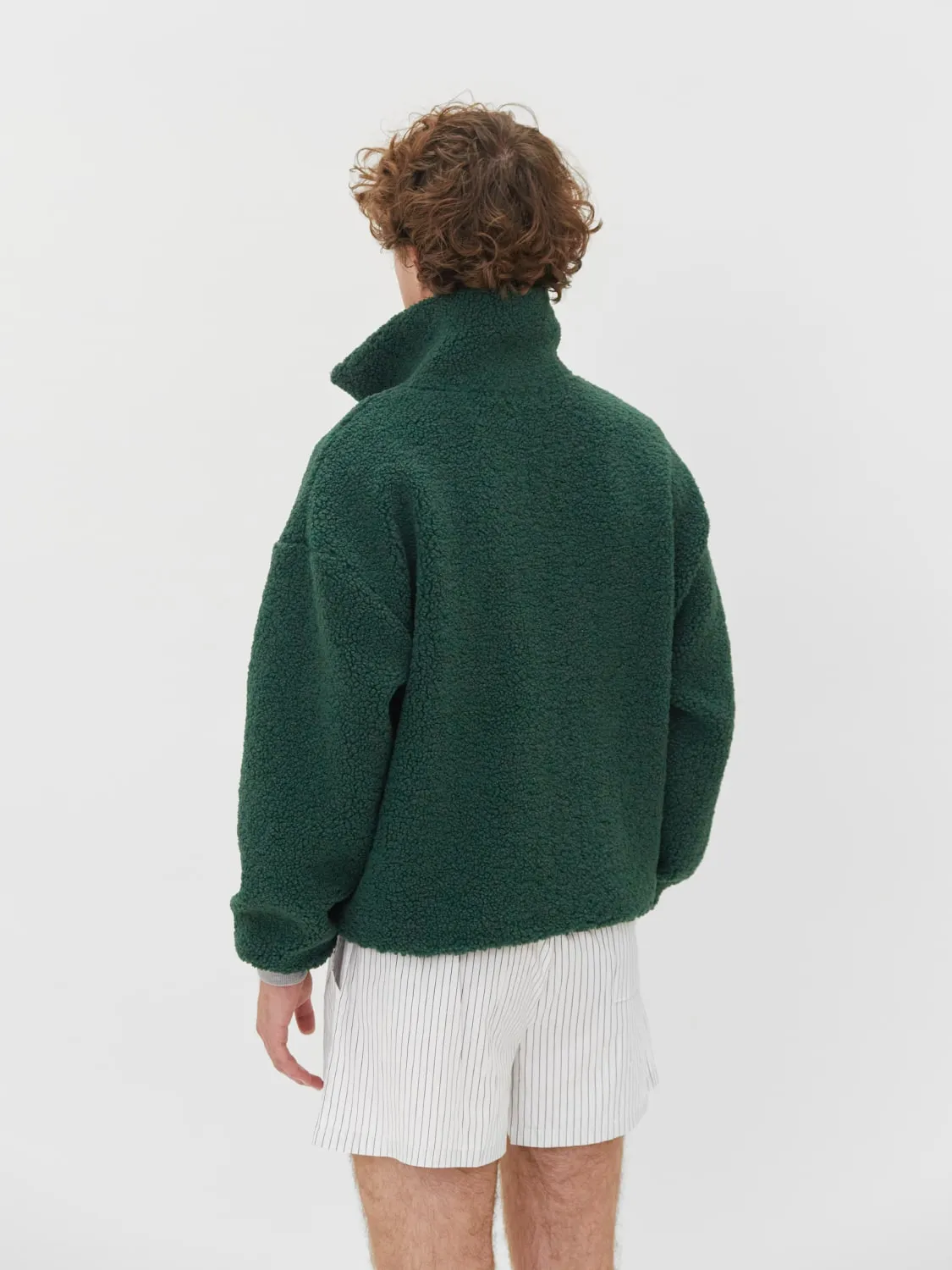 Teddy Fleece Quarter Zip Green