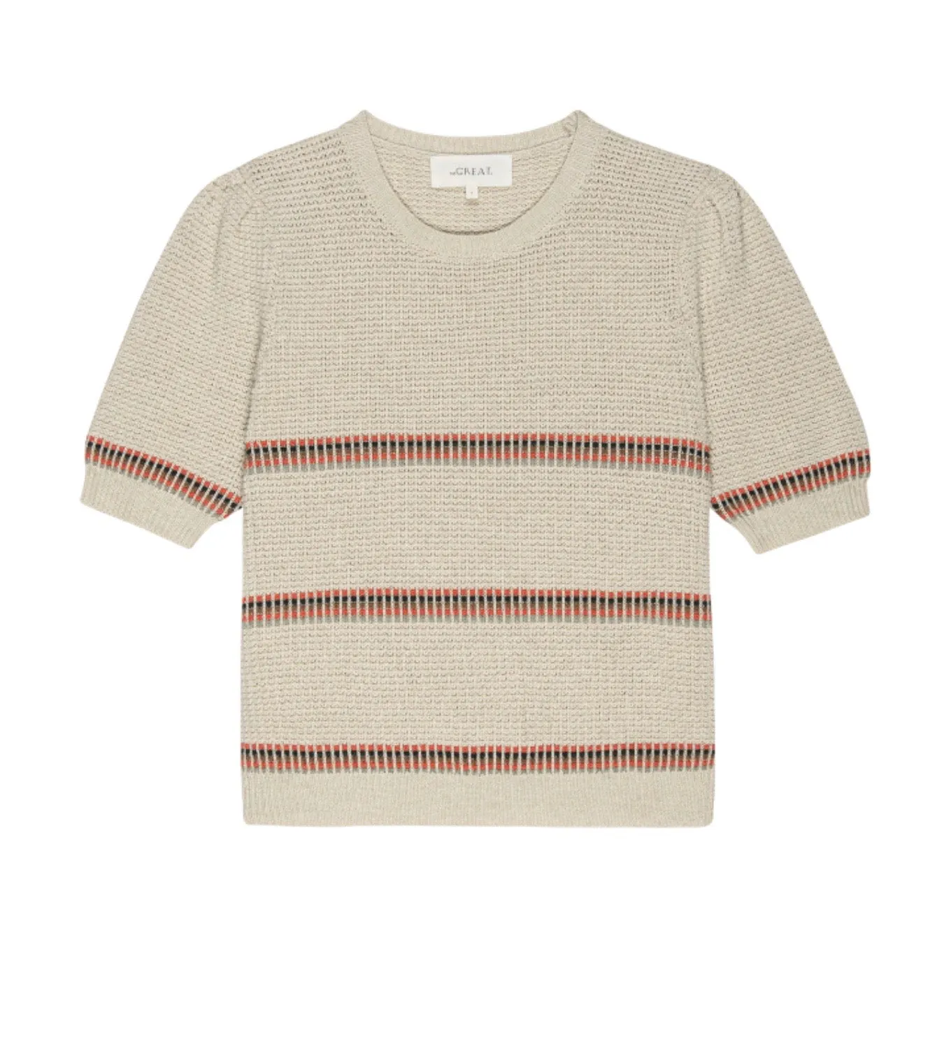 The Puff Sleeve Pullover - Cream Ribbon Stripe