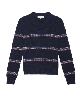 The Shrunken Pullover. -- Navy Ribbon Stripe