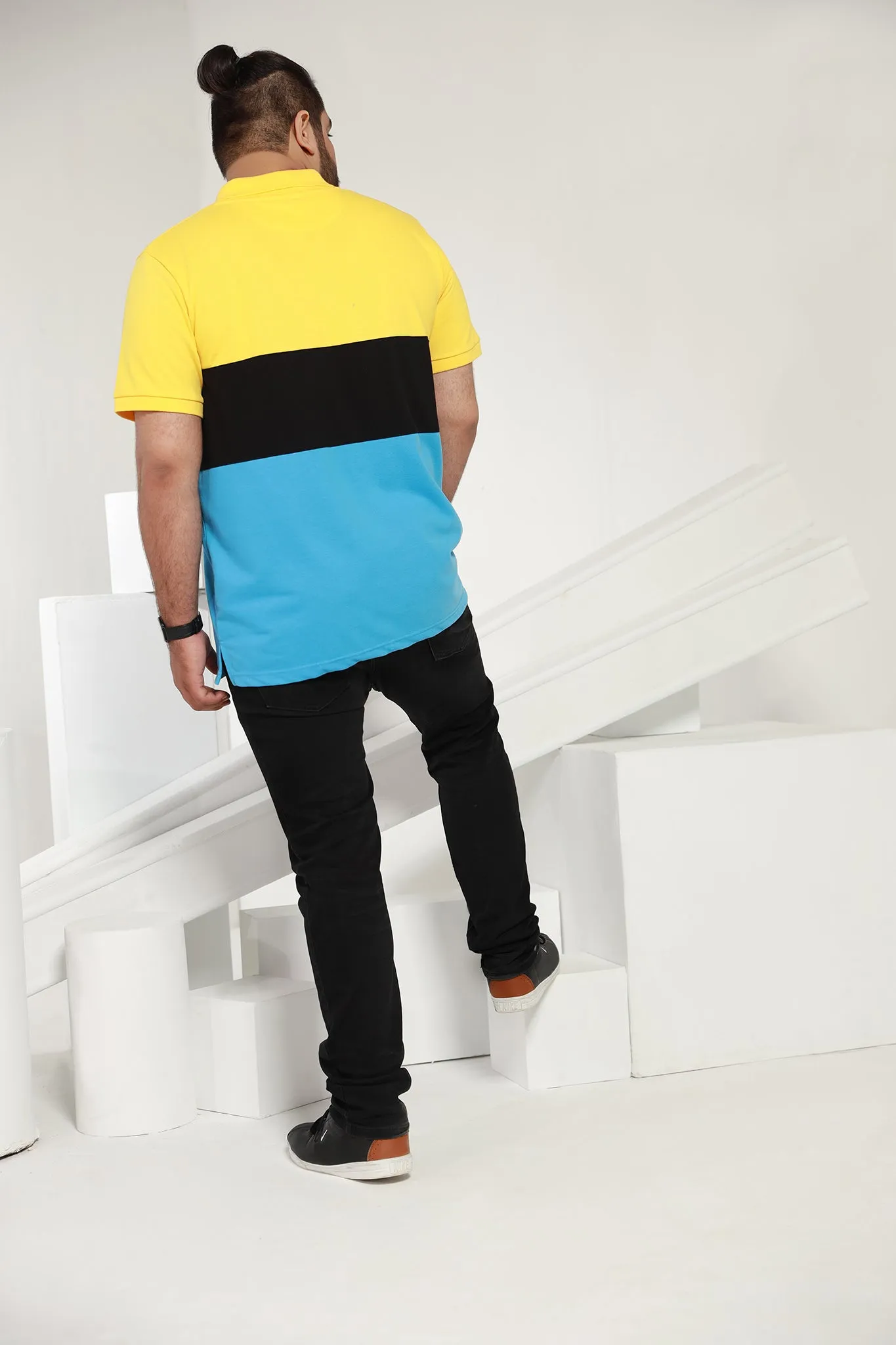 Tri-Color Yellow Polo (Plus Size) - P21 - MP0043P