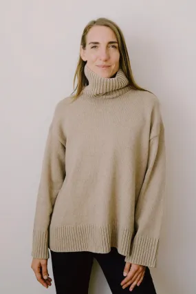 turtle neck - knit - taupe