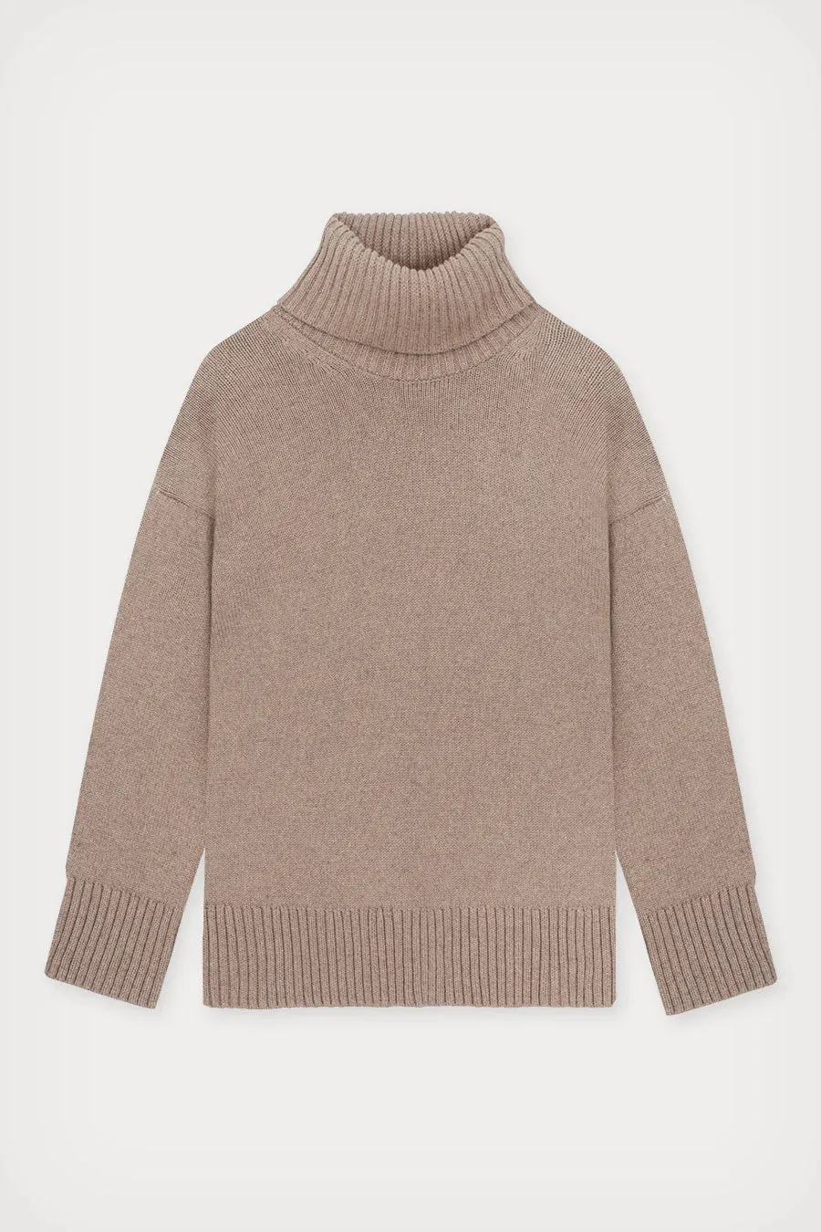 turtle neck - knit - taupe