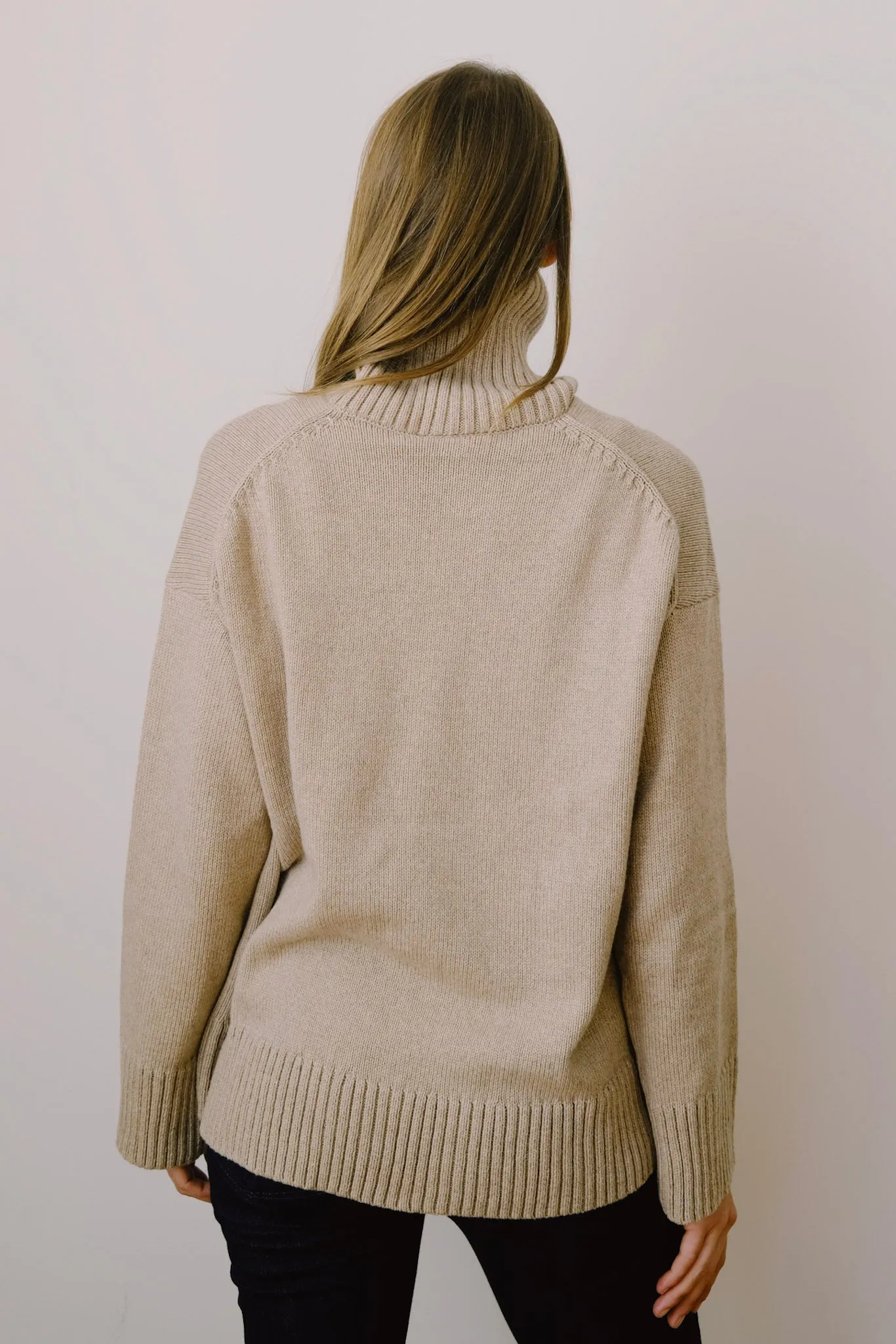 turtle neck - knit - taupe