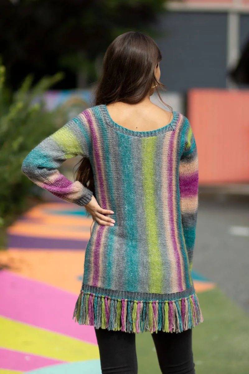 Universal Yarn Colorburst - Chroma Collection Patterns - Sweep Pullover - PDF Download