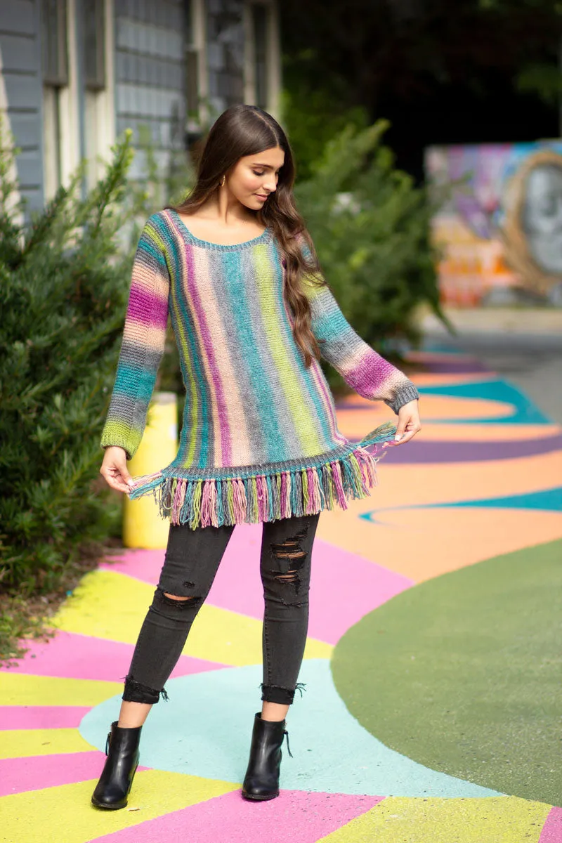 Universal Yarn Colorburst - Chroma Collection Patterns - Sweep Pullover - PDF Download