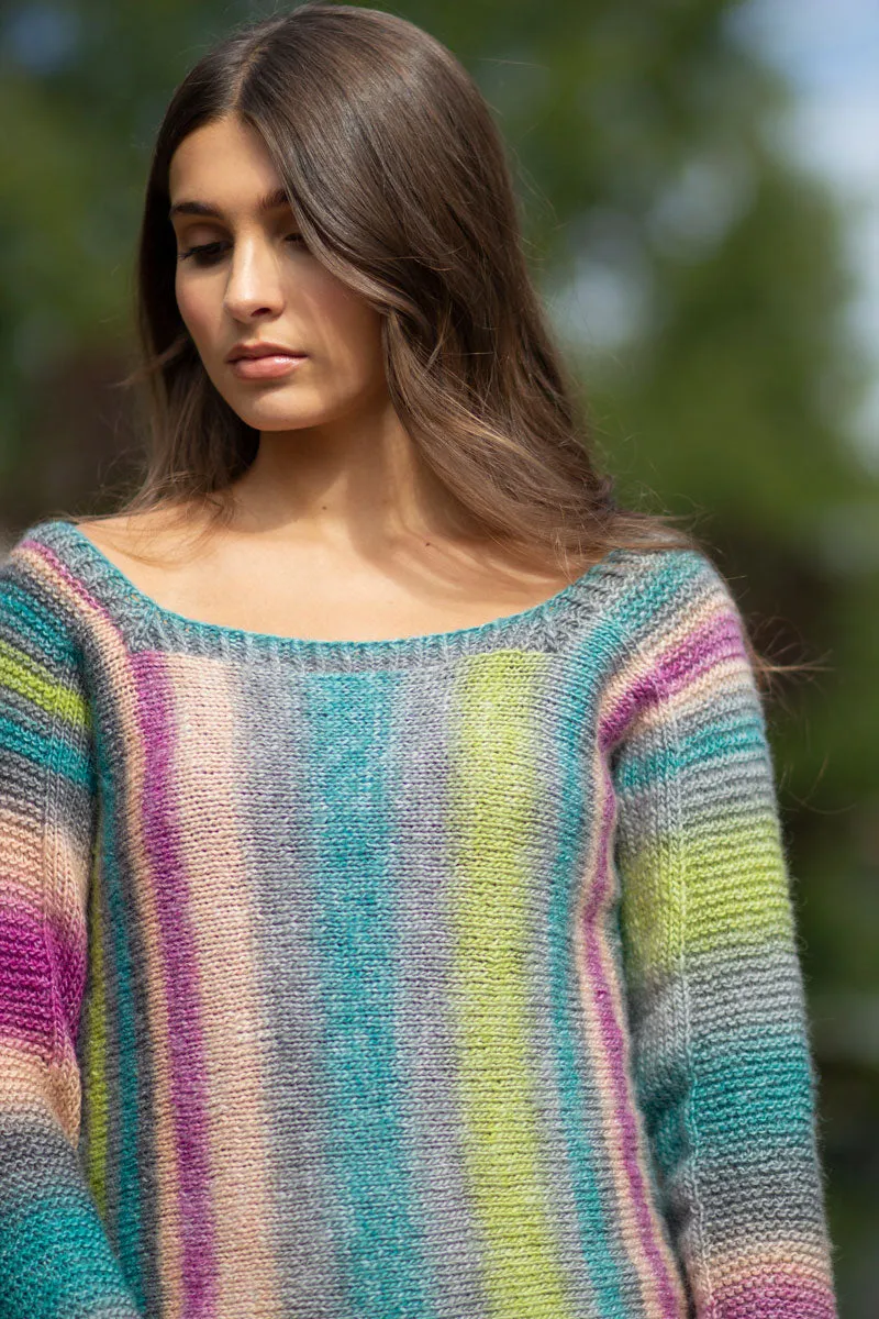 Universal Yarn Colorburst - Chroma Collection Patterns - Sweep Pullover - PDF Download