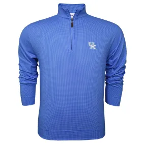 University of Kentucky Performance Houndstooth Quarter-Zip in Blue/White by Horn Legend