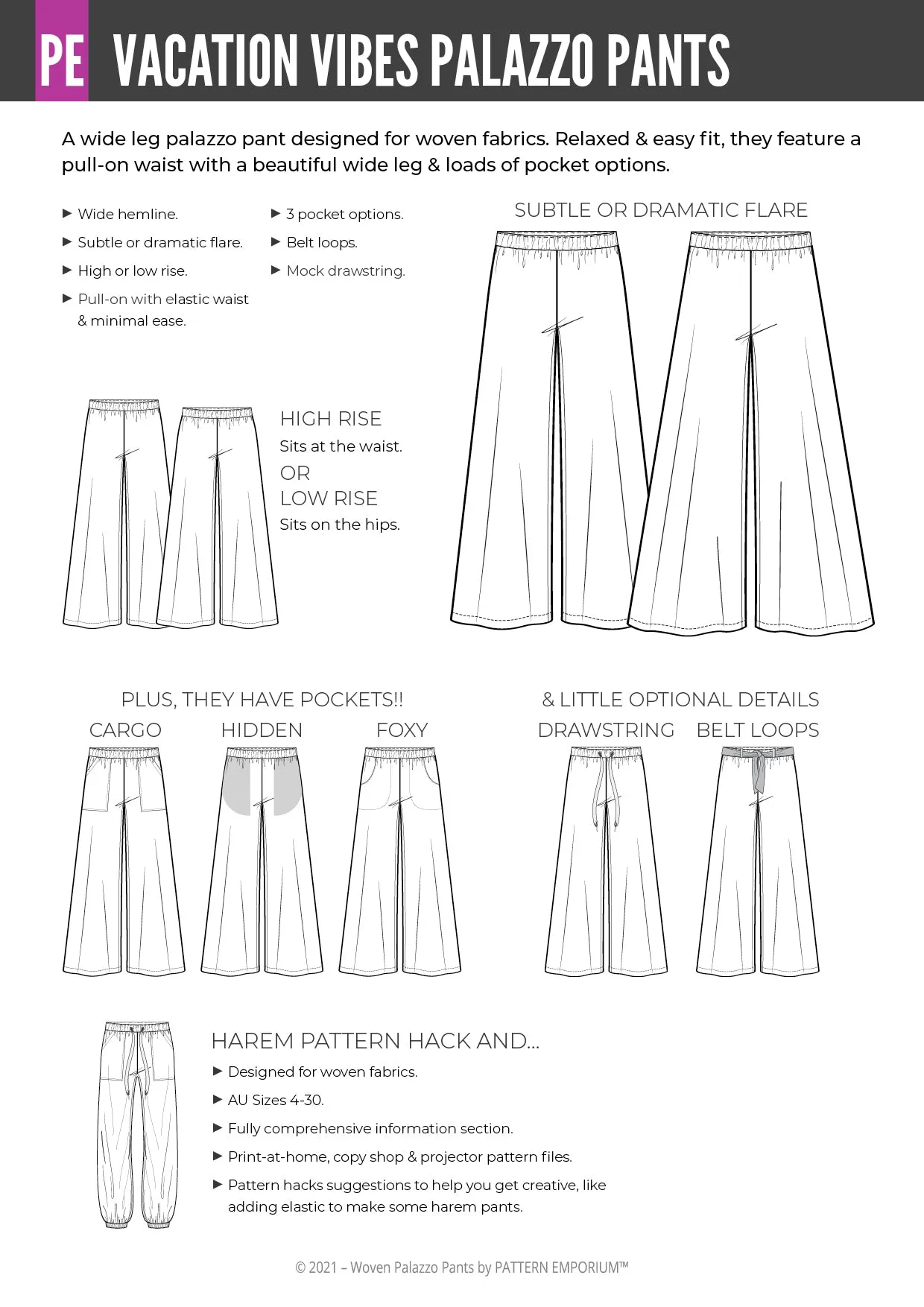 Vacation Vibes | Palazzo Pants Sewing Pattern