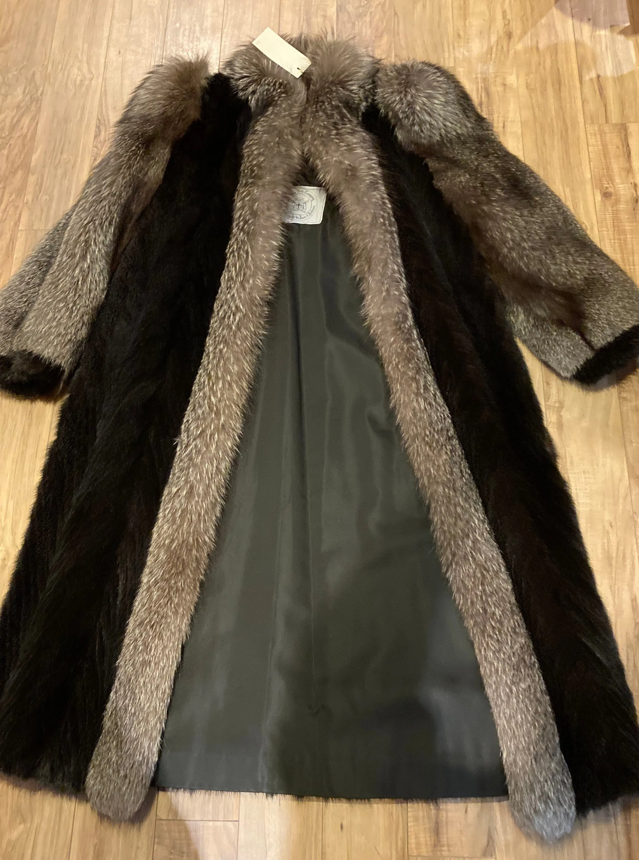 Vintage 70's Hudson's Bay Company Long Fur Coat, Chest 44"