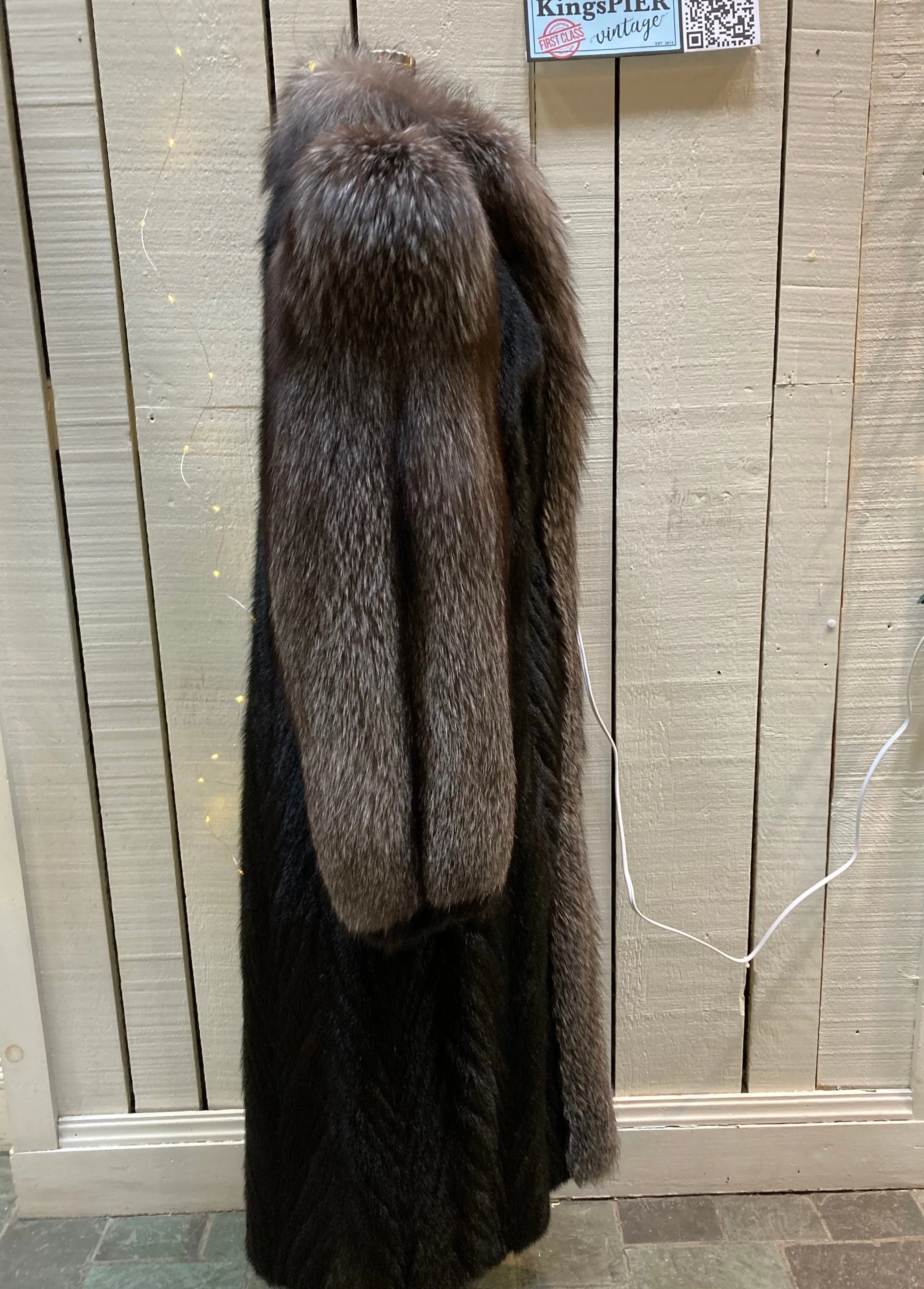 Vintage 70's Hudson's Bay Company Long Fur Coat, Chest 44"