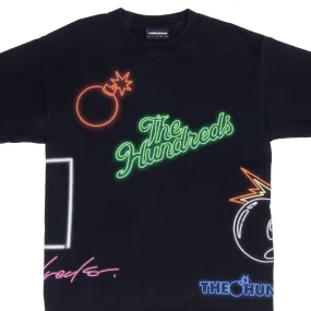 VINTAGE THE HUNDREDS ALL OVER PRINT 2000S BLACK TEE SHIRT SIZE MEDIUM