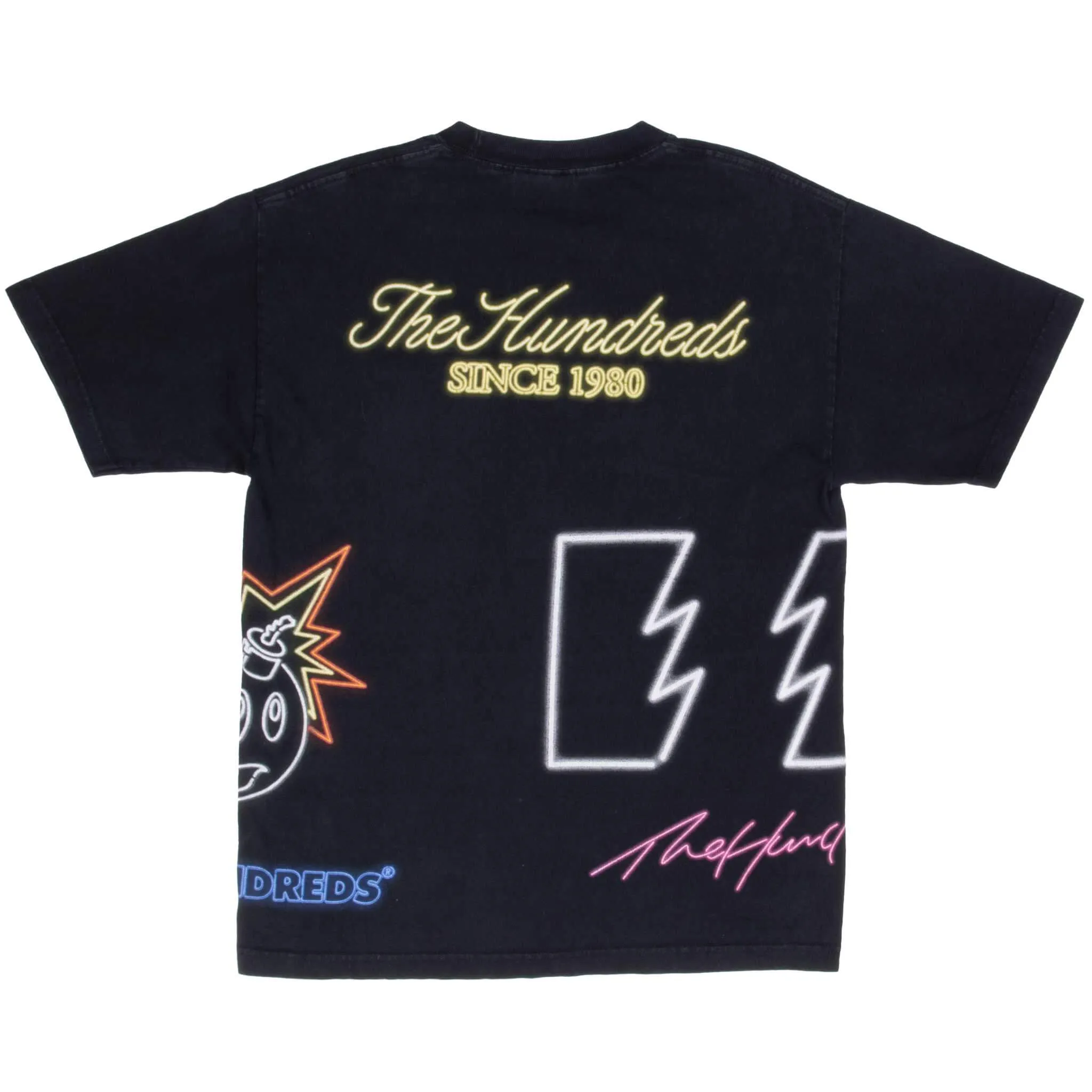 VINTAGE THE HUNDREDS ALL OVER PRINT 2000S BLACK TEE SHIRT SIZE MEDIUM