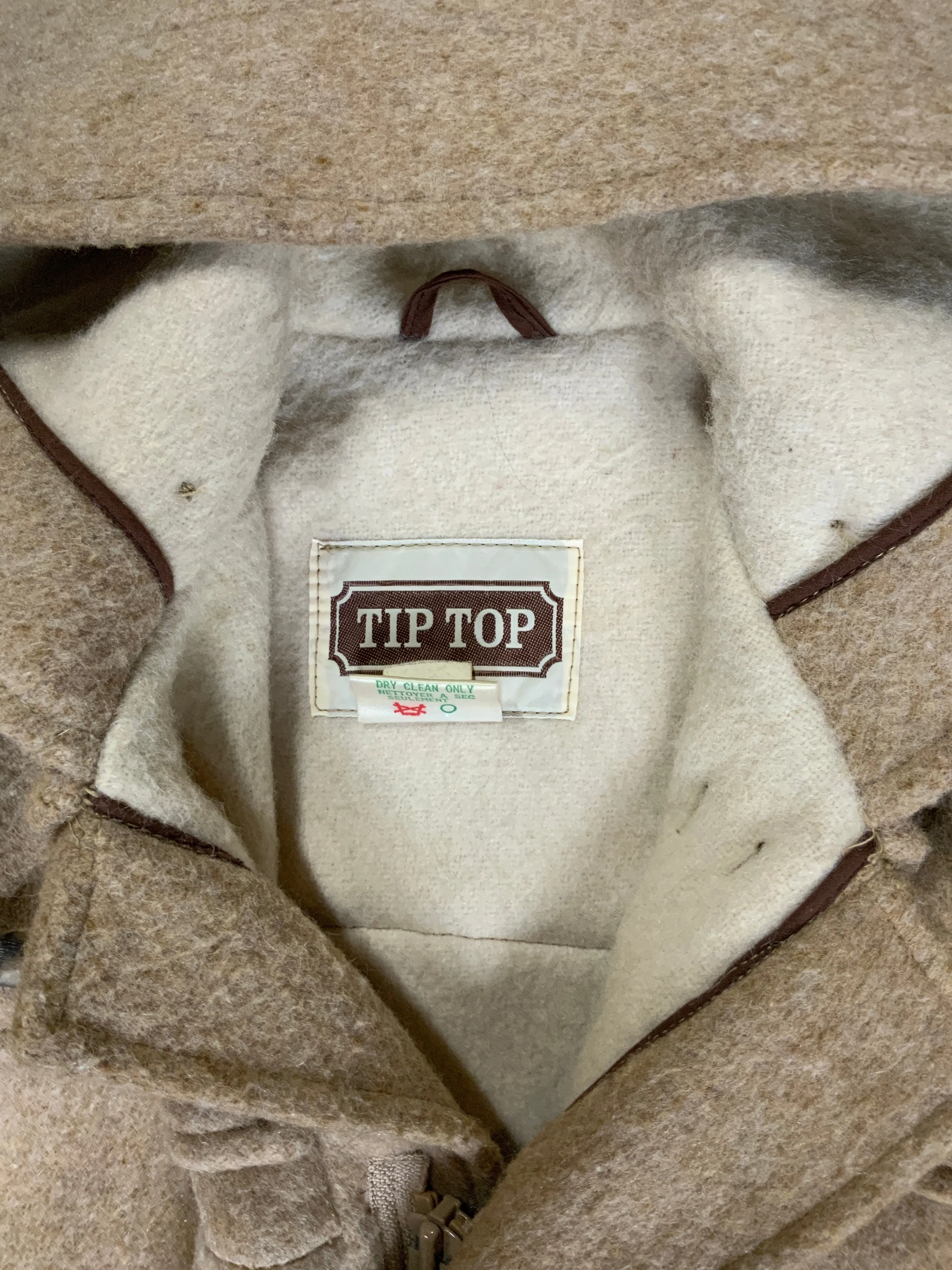 Vintage Tip Top Beige Wool Duffle Coat