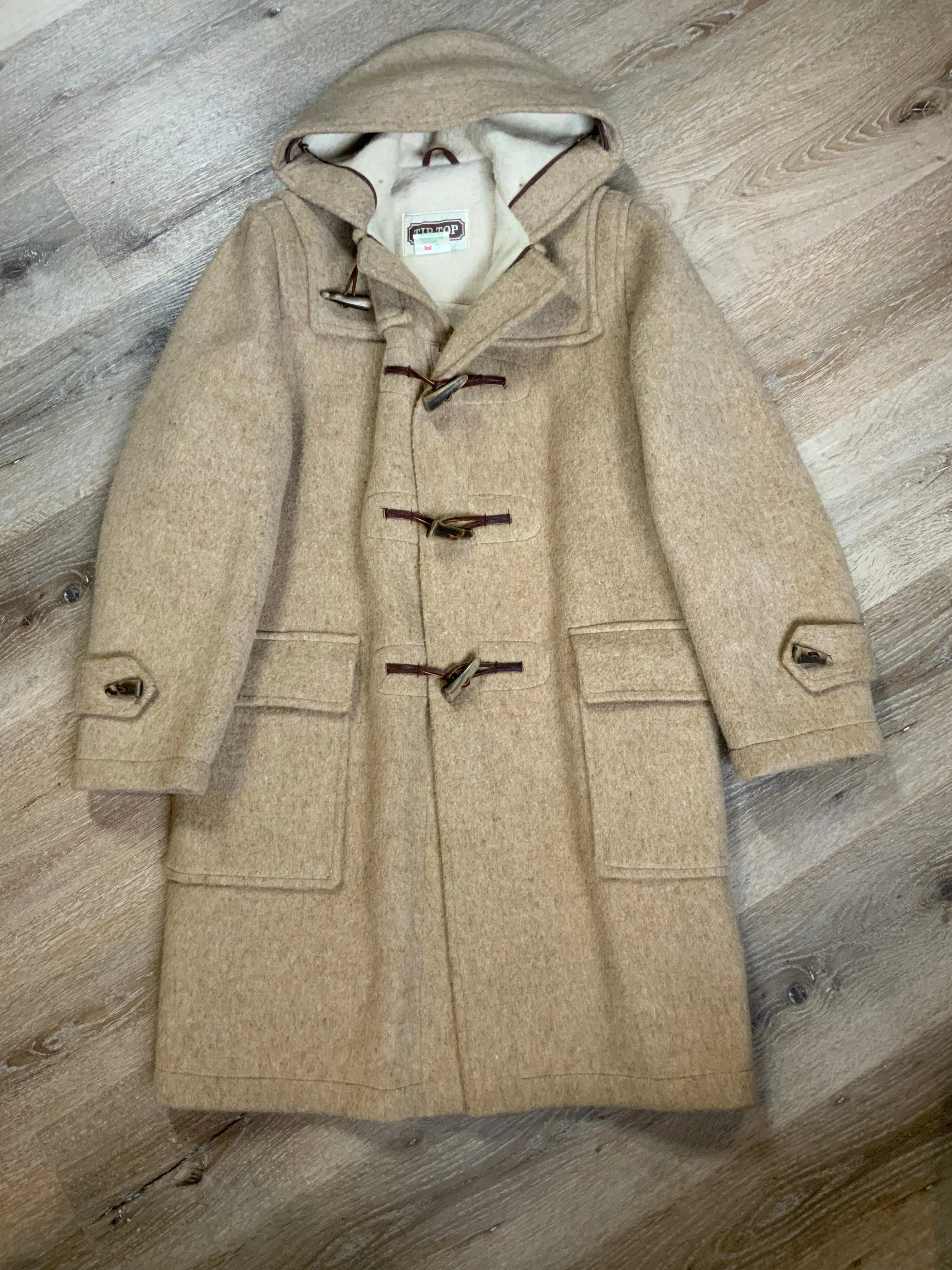 Vintage Tip Top Beige Wool Duffle Coat