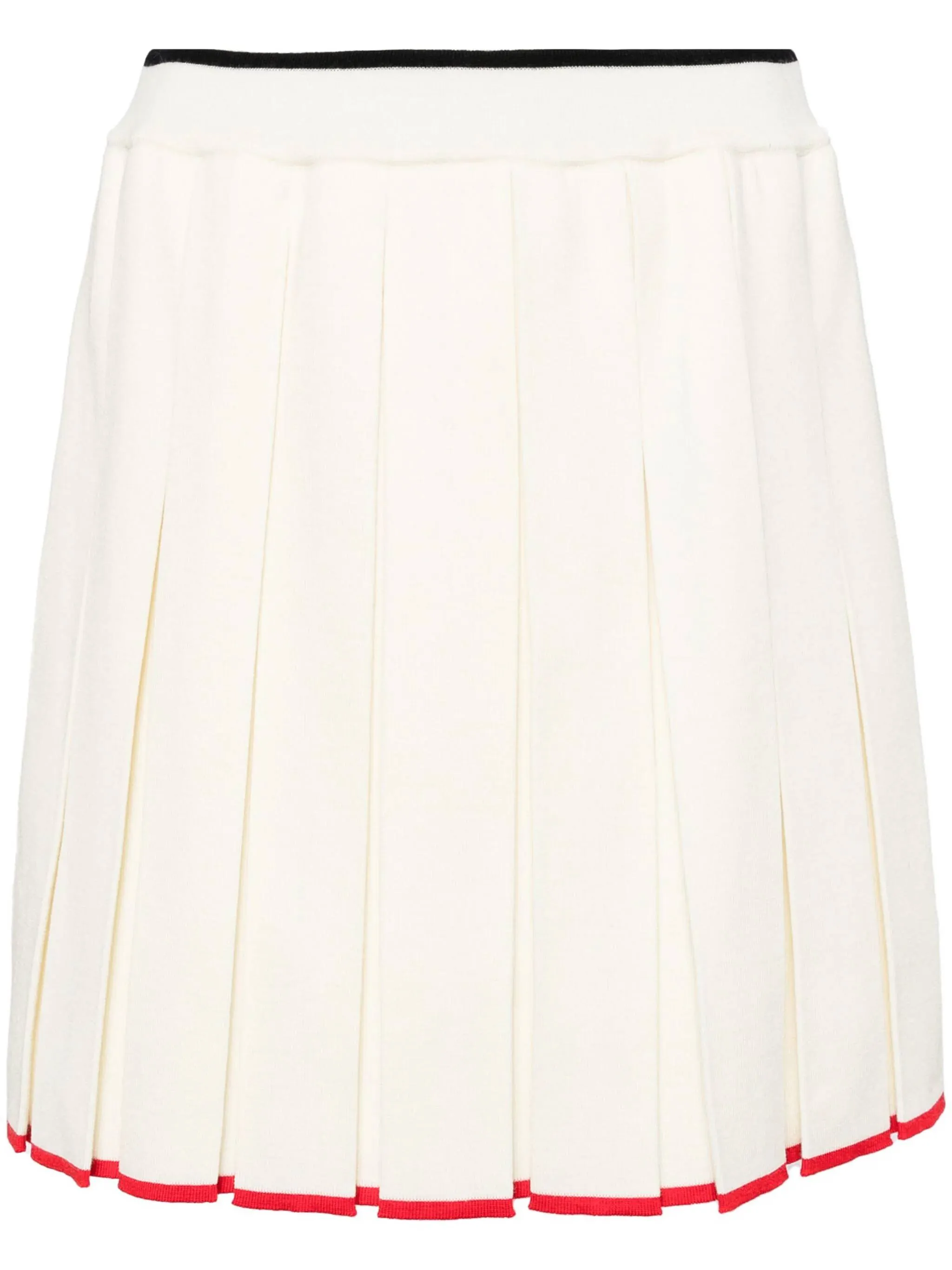 White Virgin Wool Pleated Skirt