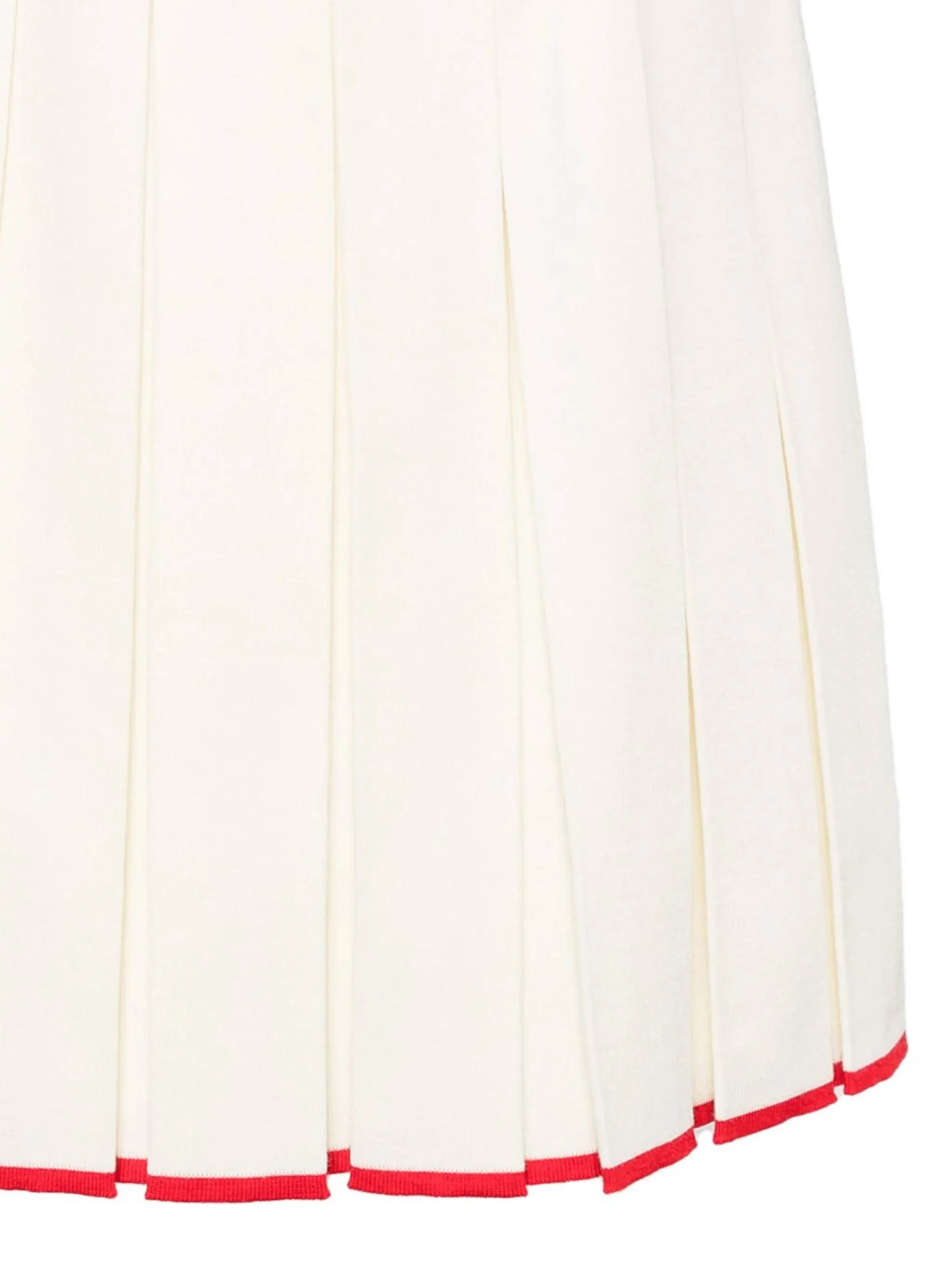 White Virgin Wool Pleated Skirt