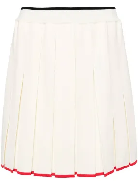 White Virgin Wool Pleated Skirt