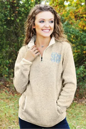 Women's Charles River Heathered Fleece Pullover, Oatmeal Heather *Customizable! (Wholesale Pricing N/A)