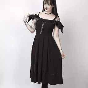 Women's Faux Leather Bertha Collar Goth Dress