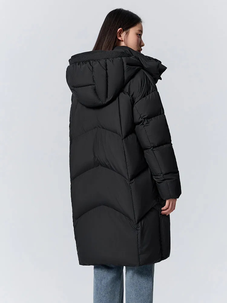 Women's long regular down jacket