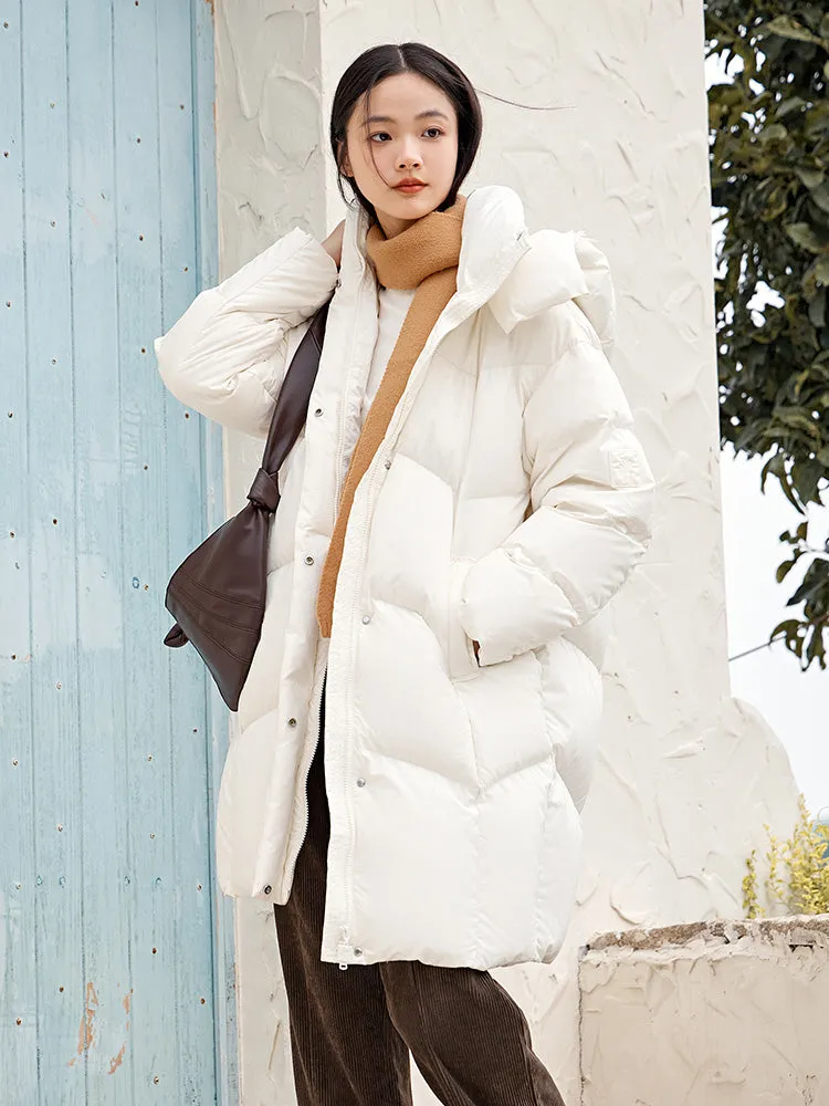 Women's long regular down jacket