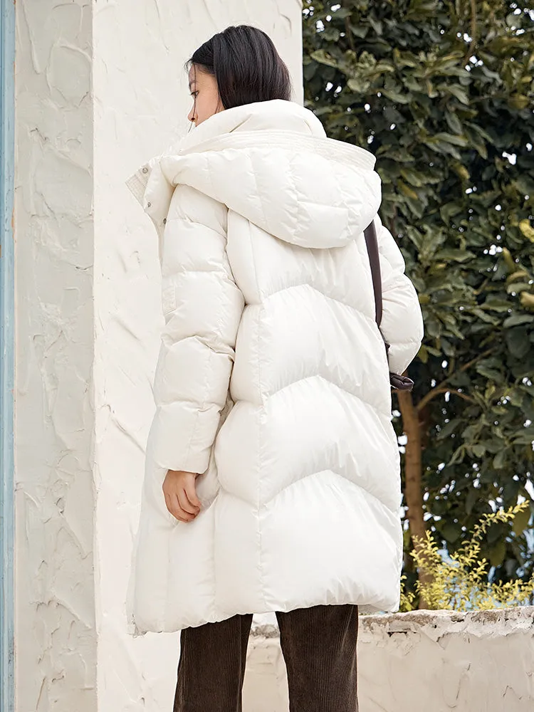 Women's long regular down jacket